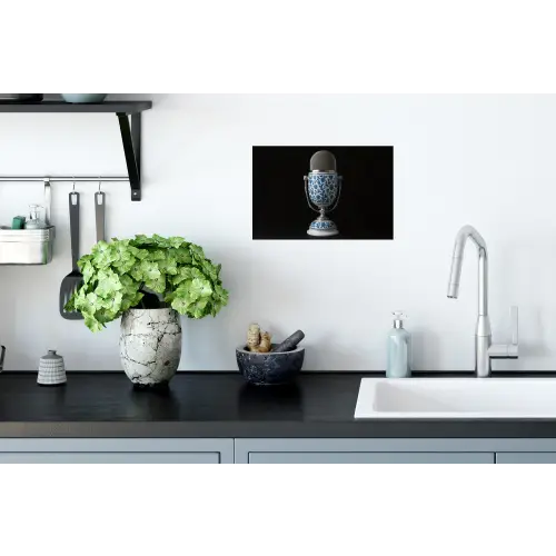Microfoon - Delfts blauw - Muziek Muursticker klein -keuken