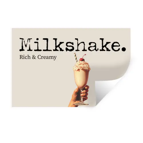 Milkshake - Kers - Rietje Muursticker klein -3d