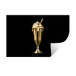Milkshake - Goud - Drinken - Zwart Muursticker klein -3d