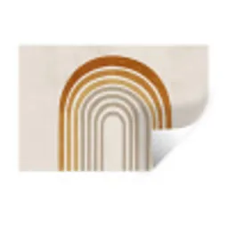 Minimalistisch - Boog - Lijnen - Beige Muursticker klein -3d