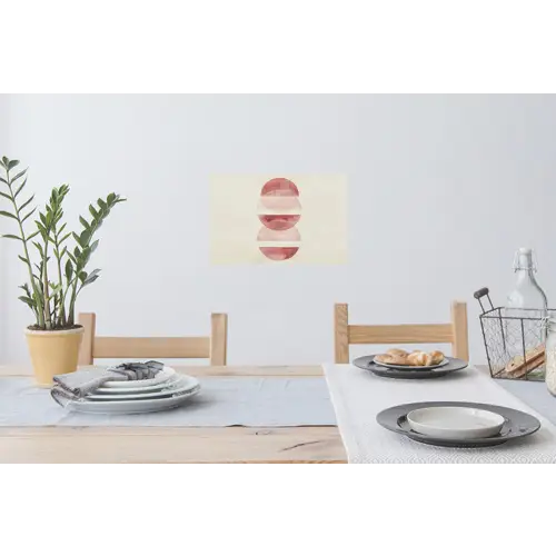 Minimalistisch - Cirkels - Roze Muursticker klein -eettafel