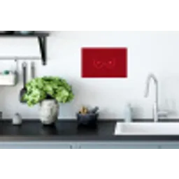 Minimalistisch - Lijnillustratie - Rood Muursticker klein -keuken