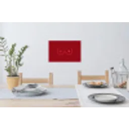 Minimalistisch - Lijnillustratie - Rood Muursticker klein -eettafel