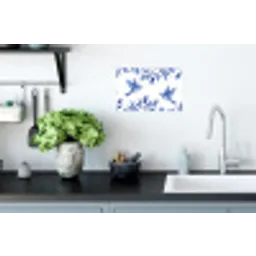 Modern - Vogels - Delfts - Blauw Muursticker klein -keuken
