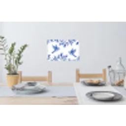Modern - Vogels - Delfts - Blauw Muursticker klein -eettafel