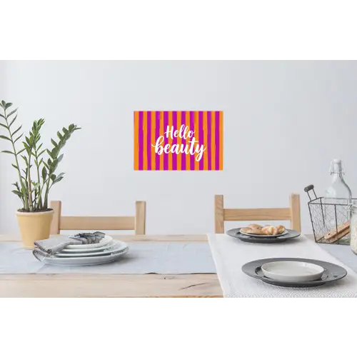 Modern - Hello - Oranje Muursticker klein -eettafel