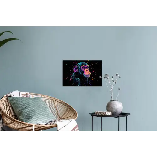 Aap - Verf - Neon - Kleur Muursticker klein -plant