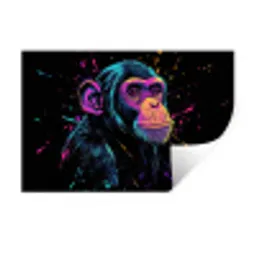 Aap - Verf - Neon - Kleur Muursticker klein -3d