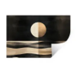 Maan - Cirkel - Goud Muursticker klein -3d
