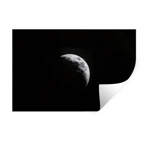 Maan - Hemel - Zwart - Schaduw Muursticker klein -3d