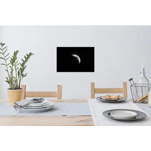 Maan - Hemel - Zwart - Schaduw Muursticker klein -eettafel
