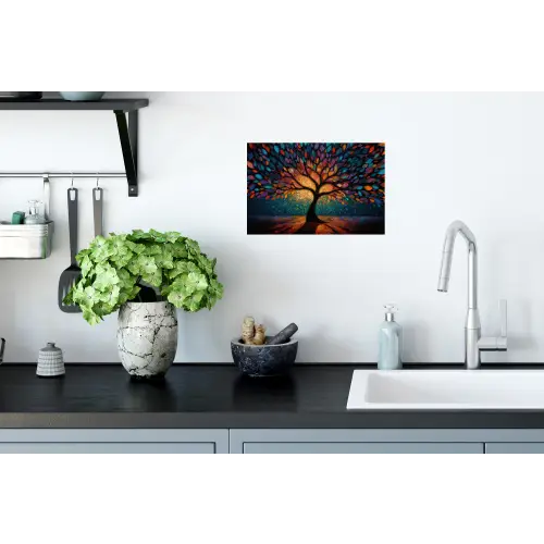 Mozaïek - Kleurrijk - Boom - Takken Muursticker klein -keuken