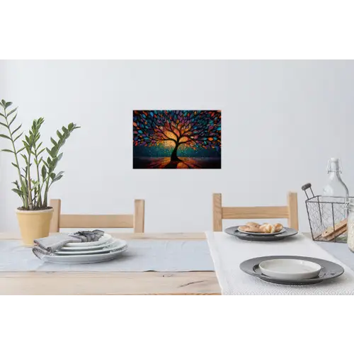 Mozaïek - Kleurrijk - Boom - Takken Muursticker klein -eettafel