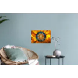 Mozaïek - Zon - Geel - Cirkel Muursticker klein -plant