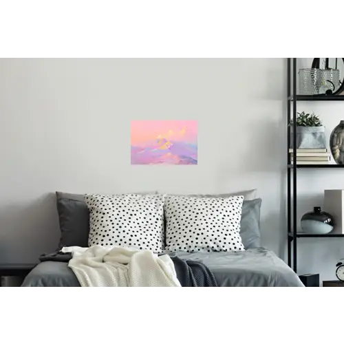 Bergtoppen - Wolken - Dromerig Muursticker klein -slaapkamer
