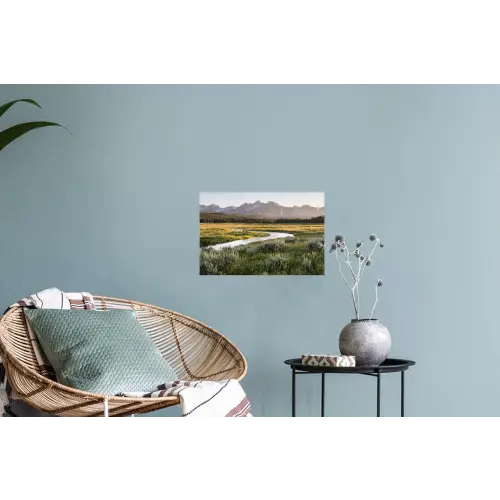 Berglandschap - Rivier - Bos Muursticker klein -plant
