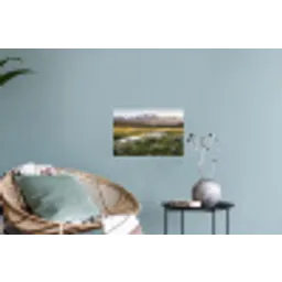 Berglandschap - Rivier - Bos Muursticker klein -plant