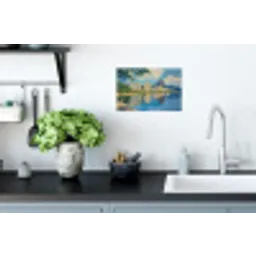 Berg - Skyline - Strand - Water Muursticker klein -keuken