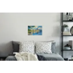 Berg - Skyline - Strand - Water Muursticker klein -slaapkamer
