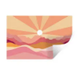 Bergen - Abstract - Zonnestralen - Roze Muursticker klein -3d