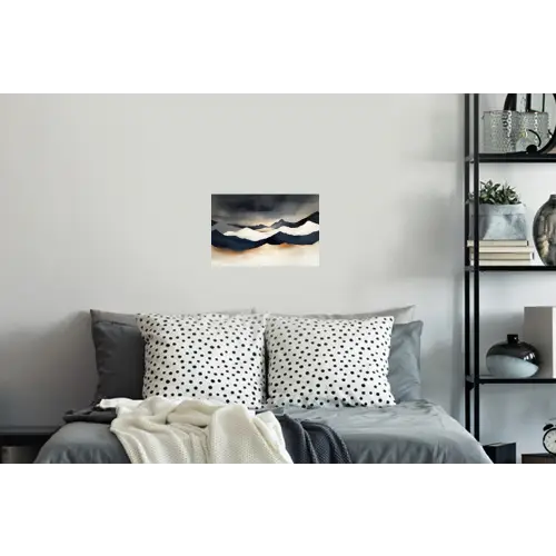 Bergen - Donkerblauw - Landschap Muursticker klein -slaapkamer