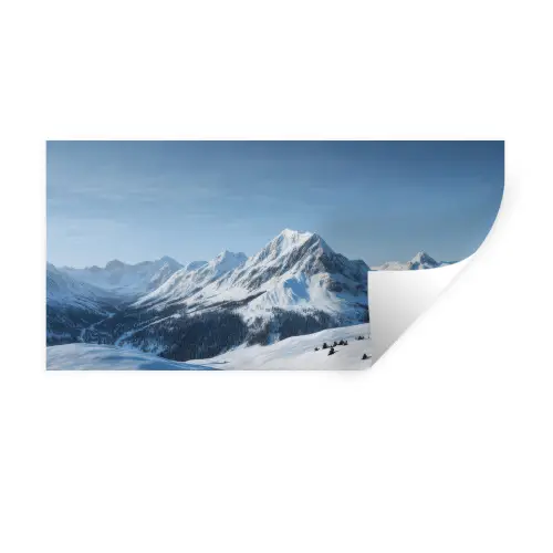Bergen - Sneeuw - Winter Muursticker klein -3d