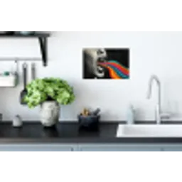 Mond - Golven - Regenboog Muursticker klein -keuken
