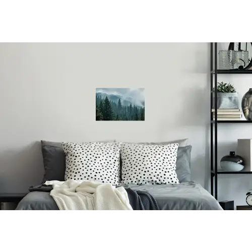 Naaldwoud - Bergen - Mist Muursticker klein -slaapkamer
