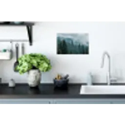 Naaldwoud - Bergen - Mist Muursticker klein -keuken