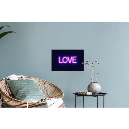 Neon - Love - Valentijn Muursticker klein -plant