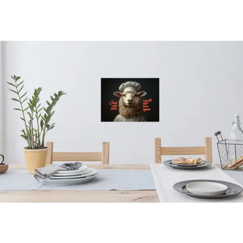 neon-schaap-koksmuts-5-4 Muursticker klein -eettafel