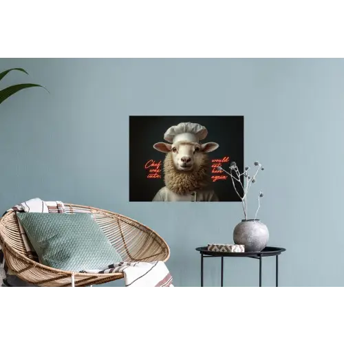 neon-schaap-koksmuts-5-4 Muursticker klein -plant