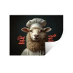 neon-schaap-koksmuts-5-4 Muursticker klein -3d