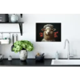 neon-schaap-koksmuts-5-4 Muursticker klein -keuken