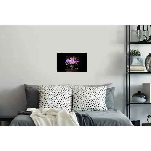 Neon - Vaas - Bloemen Muursticker klein -slaapkamer