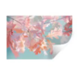 Eikenbladeren - Takken - Roze Muursticker klein -3d