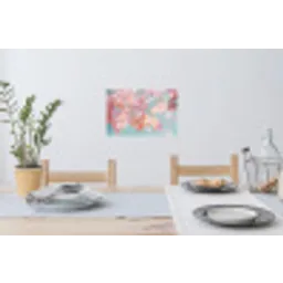 Eikenbladeren - Takken - Roze Muursticker klein -eettafel