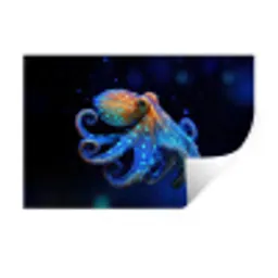 Octopus - Stippen - Blauw - Zee Muursticker klein -3d