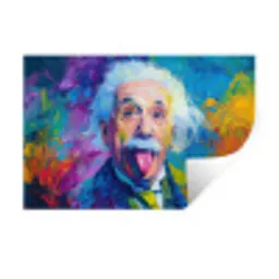 Oude man - Expressief - Kleurrijk Muursticker klein -3d