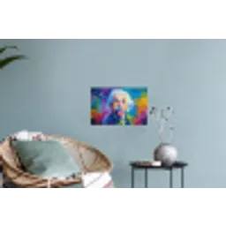 Oude man - Expressief - Kleurrijk Muursticker klein -plant