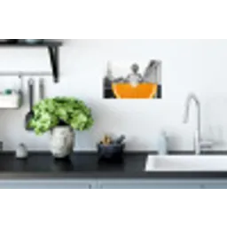 Sinaasappel - Eiffeltoren - Vrouw Muursticker klein -keuken