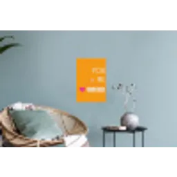 Oranje - Love - Valentijn Muursticker klein -plant