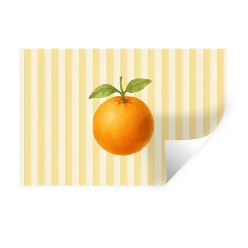 Sinaasappel - Strepen - Oranje - Zomers Muursticker klein -3d