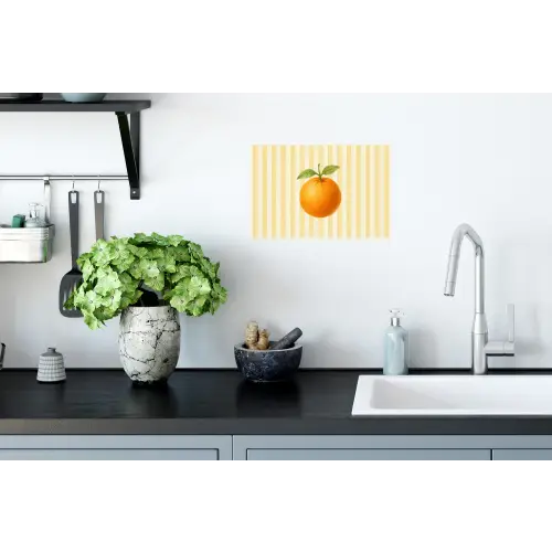 Sinaasappel - Strepen - Oranje - Zomers Muursticker klein -keuken