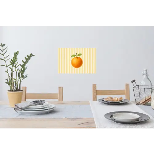 Sinaasappel - Strepen - Oranje - Zomers Muursticker klein -eettafel