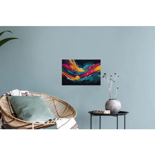 Banen - Golven - Kleurrijk - Abstract Muursticker klein -plant