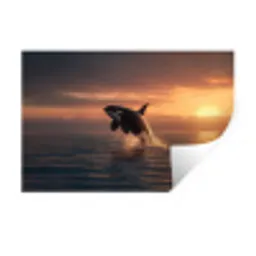 Orka - Zee - Zonsondergang Muursticker klein -3d