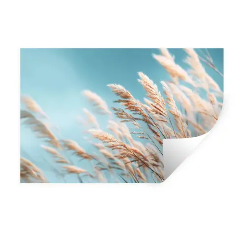 Siergras - Wind - Lichtbruin Muursticker klein -3d