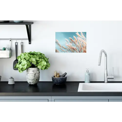 Siergras - Wind - Lichtbruin Muursticker klein -keuken