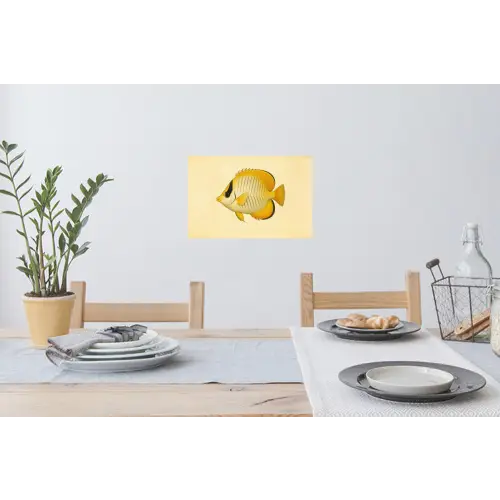 Ovaal - Vis - Geel - Schubben Muursticker klein -eettafel